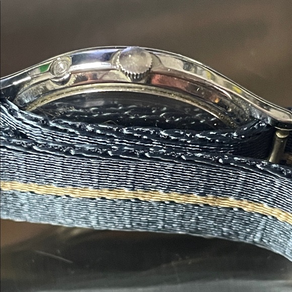 Timex Silver Dial Watch with Blue and Gold Nylon Strap - Picture 5 of 5